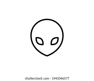 Extraterrestrial alien face or head symbol flat icon for apps and websites. Vector illustration