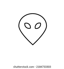 Extraterrestrial Alien Face or Head Symbol Flat Vector Icon for Apps and Websites.