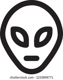 Extraterrestrial alien face or head symbol line art vector icon