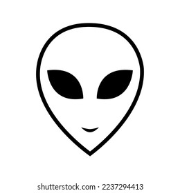 Extraterrestrial Alien Face or Head Symbol Vector Icon for Apps and Websites