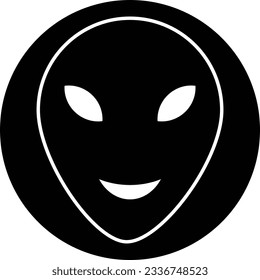 Extraterrestrial alien face or head symbol line art vector icon for apps and websites.