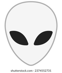 Extraterrestrial alien face or head symbol flat vector icon.
