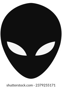 Extraterrestrial alien face or head symbol flat vector isolated on white background.