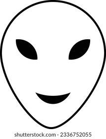Extraterrestrial alien face outline icon. linear style sign for mobile concept and web design. humanoid alien head simple line vector icon. Symbol, logo illustration.