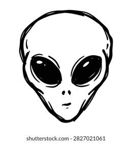 Extraterrestrial alien head doodle
