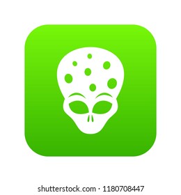 Extraterrestrial alien head icon digital green for any design isolated on white vector illustration