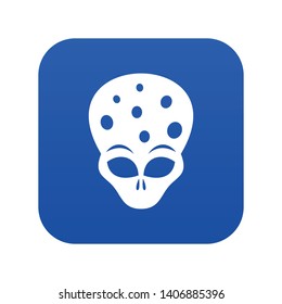 Extraterrestrial alien head icon digital blue for any design isolated on white vector illustration