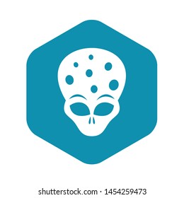 Extraterrestrial alien head icon. Simple illustration of alien head vector icon for web
