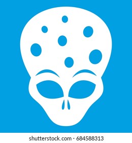 Extraterrestrial alien head icon white