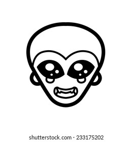 extraterrestrial alien icon big black eyes smile extraterrestrial intelligence design for logo vector mascot