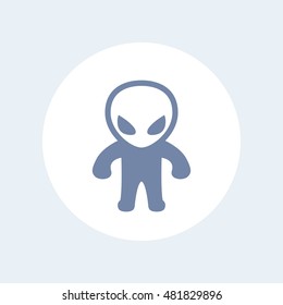 extraterrestrial, alien icon isolated on white