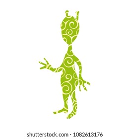 Extraterrestrial alien pattern silhouette cosmos character