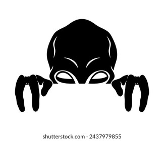 Extraterrestrial alien sign icon on white background.