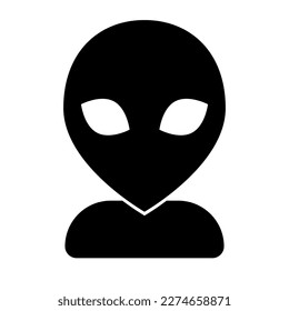Extraterrestrial alien silhouette icon. Vector.