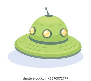 Extraterrestrial Alien Spaceship and Ufo Shuttle Vector Illustration