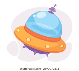 Extraterrestrial Alien Spaceship and Ufo Shuttle Vector Illustration