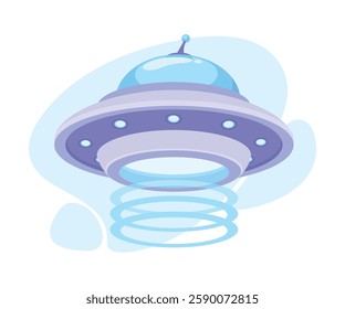 Extraterrestrial Alien Spaceship and Ufo Shuttle Vector Illustration