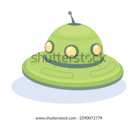 Extraterrestrial Alien Spaceship and Ufo Shuttle Vector Illustration