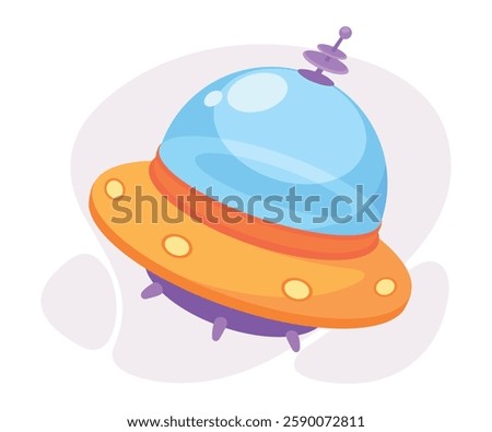 Extraterrestrial Alien Spaceship and Ufo Shuttle Vector Illustration