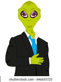 Extraterrestrial being in black suit