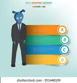  extraterrestrial being info graphic design,label for text,vector