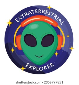 Extraterrestrial explorer alien vector. galaxy element