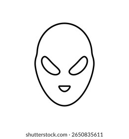 Extraterrestrial Head Alien Line Icon