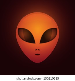 Extraterrestrial head from another world - illustration