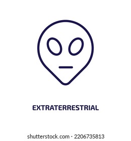 extraterrestrial icon from astronomy collection. Thin linear extraterrestrial, space, character outline icon isolated on white background. Line vector extraterrestrial sign, symbol for web and mobile