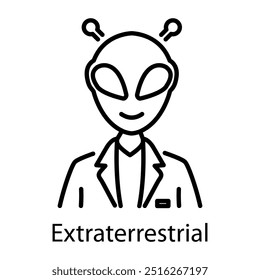 Extraterrestrial icon in outline style 