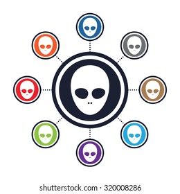 Extraterrestrial icon for web and mobile