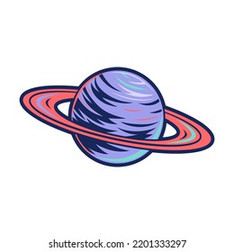 Extraterrestrial life. Planet colored isolated vector illustration. For fantasy, universe, cosmic objects concept