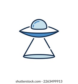 Extraterrestrial Vessel vector Alien Spaceship concept colored icon or sign