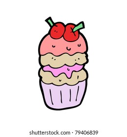 extravaganter Cupcake-Cartoon
