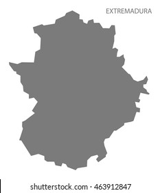 Extremadura Spain Map in grey