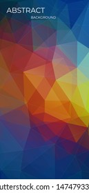 Extremal vertical color flat triangle background for your design