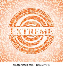  Extreme abstract orange mosaic emblem