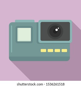 Extreme action camera icon. Flat illustration of extreme action camera vector icon for web design