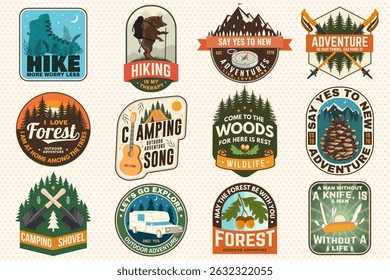 Extreme adventure artwork for poster, patch, sticker with camping quote. Vector. Concept for shirt or logo, print, stamp or tee. Summer camp