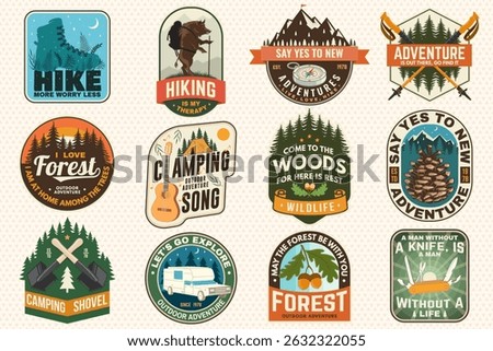 Extreme adventure artwork for poster, patch, sticker with camping quote. Vector. Concept for shirt or logo, print, stamp or tee. Summer camp