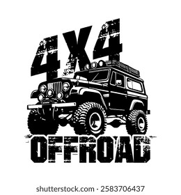 extreme adventure off road emblem logo poster vector design black white