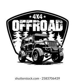 extreme adventure off road emblem logo poster vector design black white