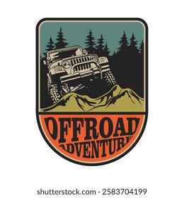 extreme adventure offroad emblem logo poster vector design