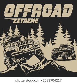 extreme adventure offroad emblem logo poster vector design