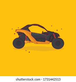 Extreme Adventure and Offroad Utv Side by Side Vehicle Vector Art Illustration