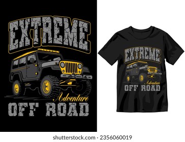 Extreme Adventure Off-road Off-road Vehículo de aventura de color sólido vehículo jeep y diseño vectorial impresión para camiseta de niño, 4x4 fuera de carretera