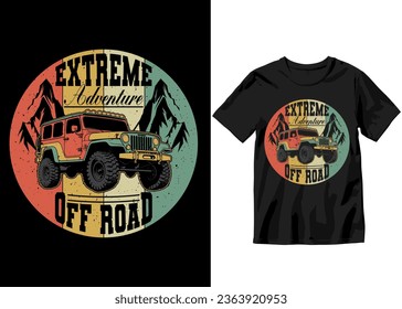 Extreme Adventure Off-road, Off-road Adventure vehicle solid color jeep car and vector design illustration print for boy t-shirt, 4x4 offroad