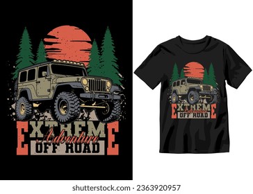 Extreme Adventure Off-road, Off-road Adventure vehicle solid color jeep car and vector design illustration print for boy t-shirt, 4x4 offroad