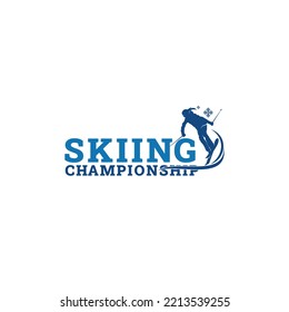 Extreme Adventure or Winter sports logo Skiing competitions 