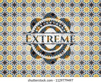 Extreme arabesque emblem background. arabic decoration.